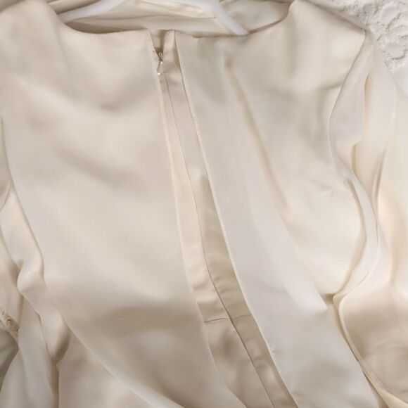 TS Couture Mother Of The Bride/ Cream Colored Chiffon Dress Sz8 - Picture 13 of 14